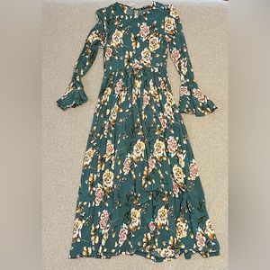 SHEIN Womens Maxi Blue Floral Dress